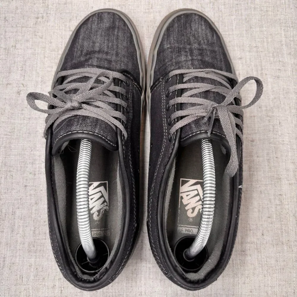 Vans Chukka Low Shoes Grey Black Chambray Lace Up Low Top Skater Men's Size‎ 9